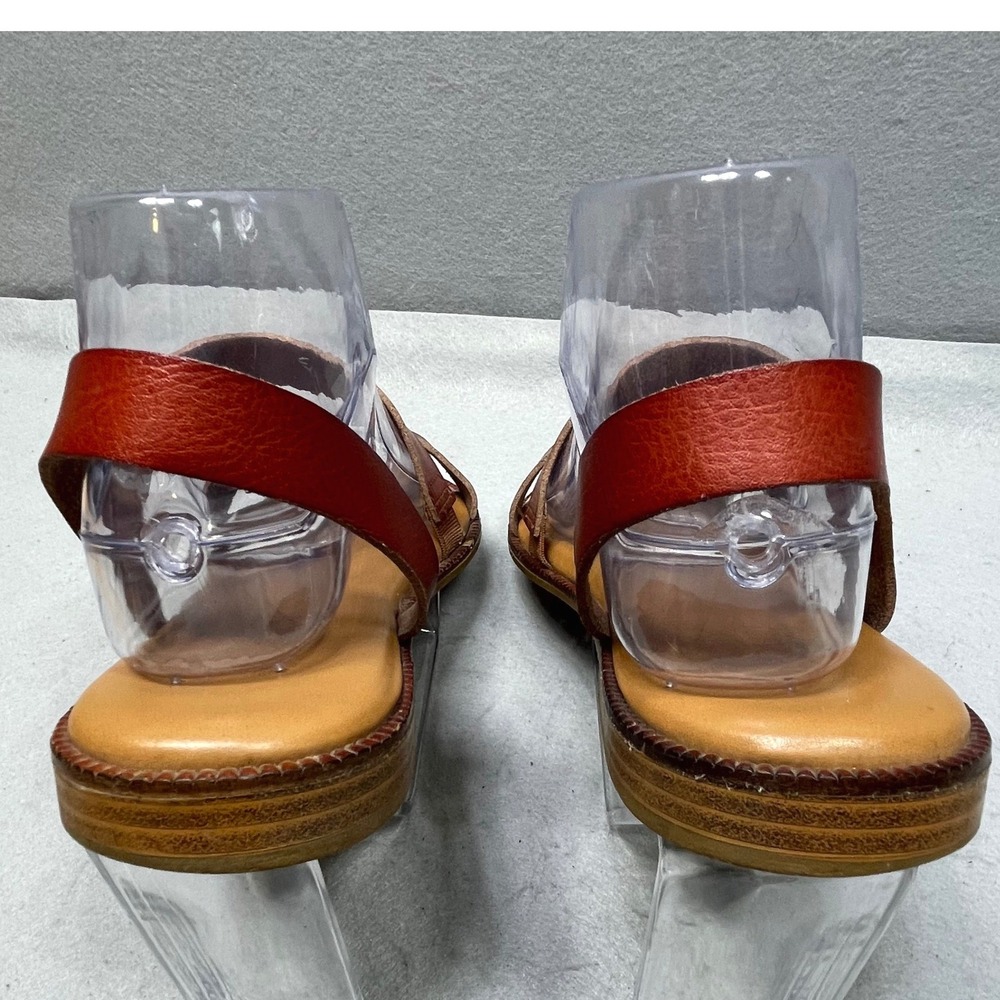 Cynthia Rowley Strappy Slingback Sandals Womens 6.5 Cognac Brown Leather - Picture 5 of 10